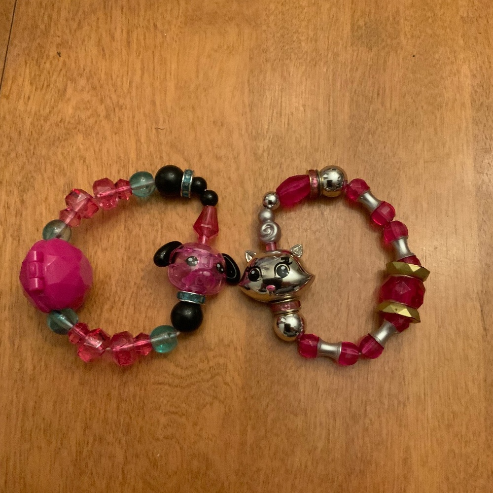 2 - Twisty Petz Cat & Dog girls beaded bracelets